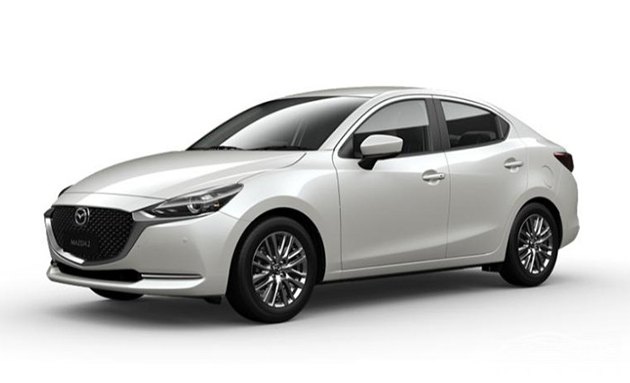 Mazda 2 Sedan màu Snowflake White Pearl Mica